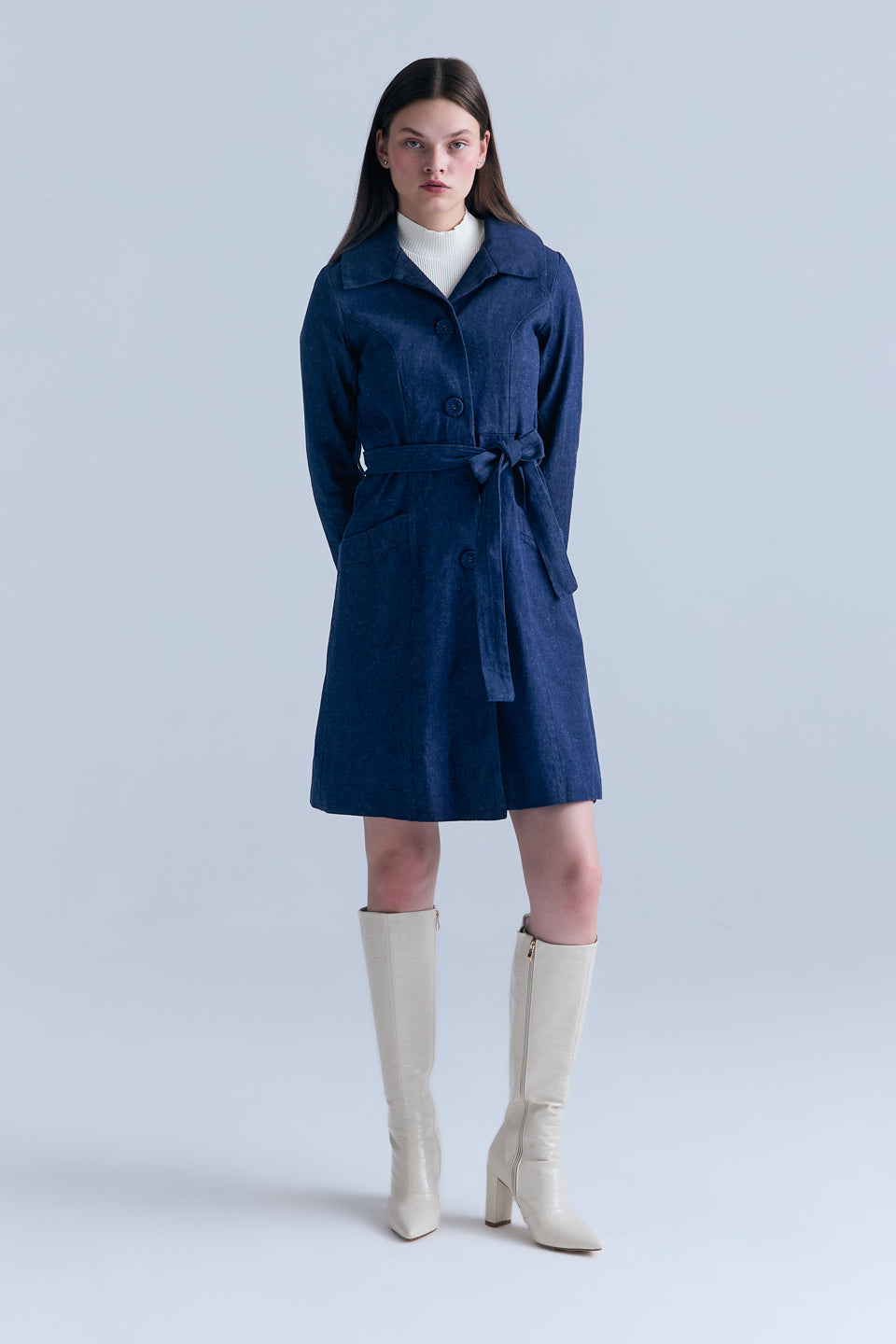 Tully Trench  Coat - Denim